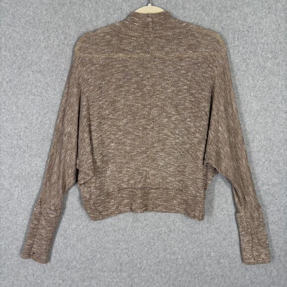 Promesa Cardigan Sweater Womens Medium Metallic Open Marled Grandpa Neutral Thin - Picture 8 of 9